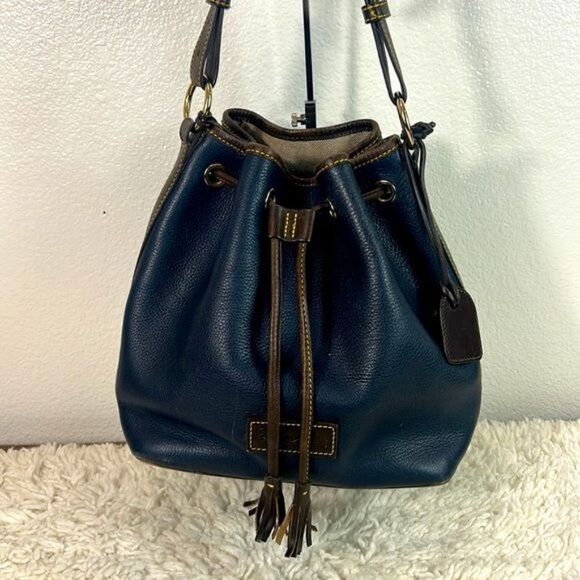 Dooney & Bourke Leather Drawstring Tie Bucket Bag w/ Attached Coin Purse - Picture 2 of 15